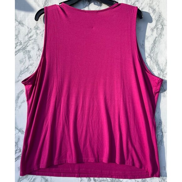 Bar III Womens Size 4X Sleeveless Berry Top Self Lined Rayon/Spandex Blend - Picture 2 of 6